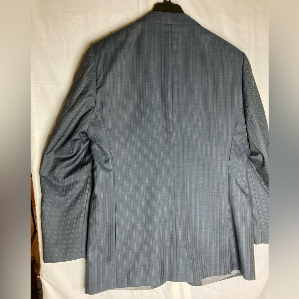Tiglio luxe silk and wool Charcoal Pinstripe Blazer - Picture 9 of 15